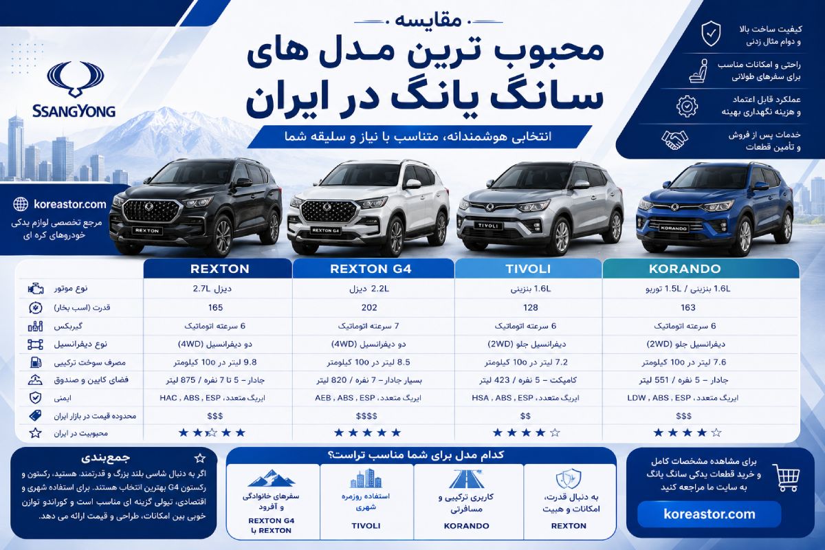 انواع مدل های سانگ یانگ در ایران